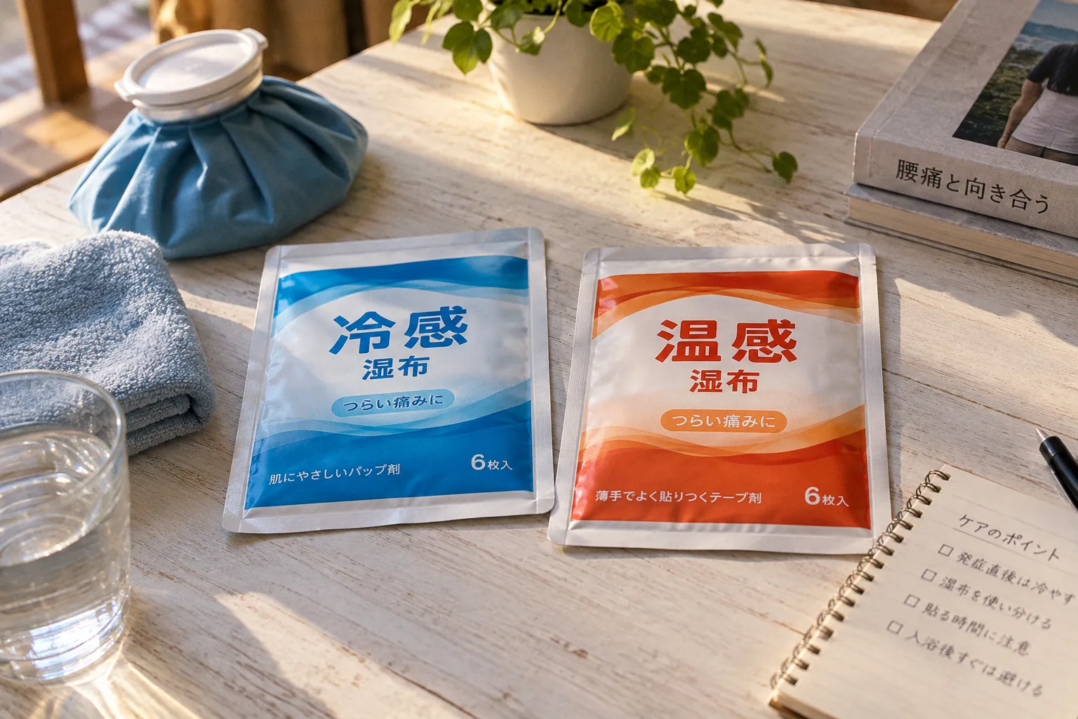 ぎっくり腰の湿布選択基準:冷感・温感・消炎テープの使い分けと注意点