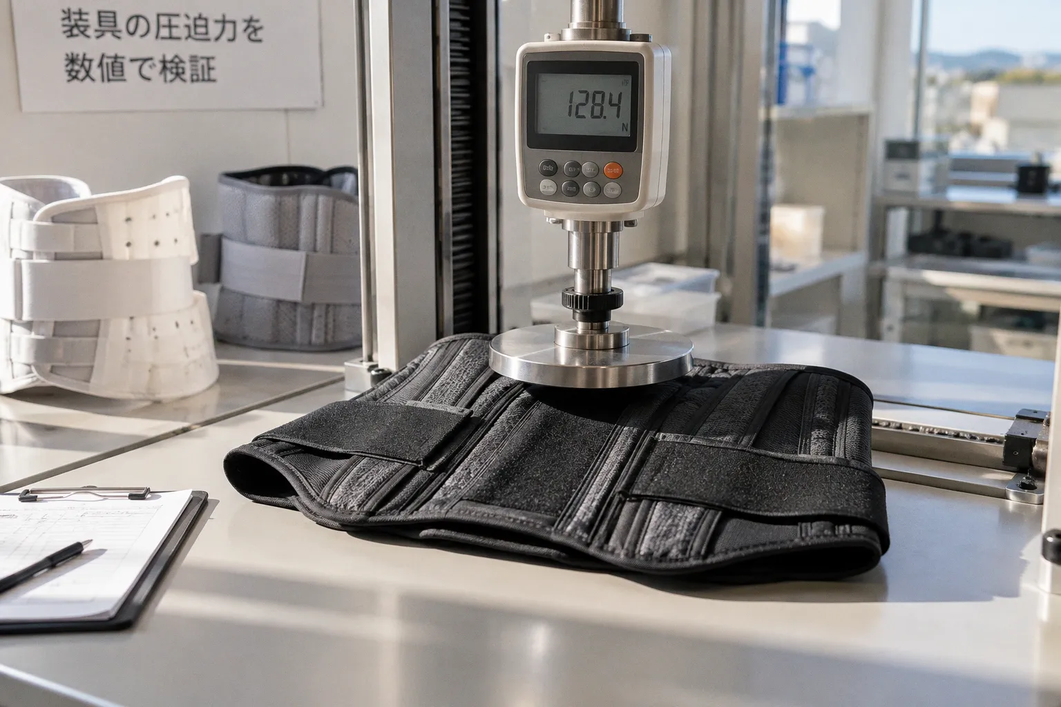 腰痛コルセットの圧迫力検証：測定器で分かった固定力の差